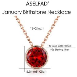 ASELFAD 14k Gold Plated Sterling Silver Tiny Dot CZ Created Birthstone Necklaces for Women Birthday Gifts for Her
