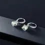 Gem Stone King 925 Sterling Silver Green Prasiolite and White Diamond Lever Back Earrings, 2.81 Cttw, Center Stone 7MM Gem Stone King 925 Sterling Silver Green Prasiolite and White Diamond Lever Back Earrings, 2.81 Cttw, Center Stone 7MM