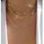 Crazy Feng 14K Gold Paperclip Necklaces for Women Silver Paperclip Chain Necklace Paperclip Choker Necklace Paperclip Bracelet Set Gold Silver Link Chain Necklace
