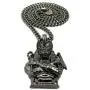 Shiny Jewelers USA Mens Egyptian Anubis Hematite GOD Pendant Cuban Box Chain Necklace Shiny Jewelers USA Mens Egyptian Anubis Hematite GOD Pendant Cuban Box Chain Necklace