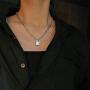 Molike Stainless Steel Simple Personality Punk Love Lock Pendant Necklace for Men Women, Fashion Jewelry Gift