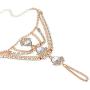 BERYUAN Trendy Gold Boho Gypsy Crystal Layered Hand Harness Bangle Chain Link Finger Ring Bracelet Beach Wedding Party Jewelry For Women and Girls (gold)