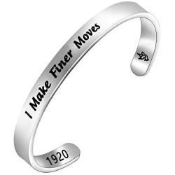 CENWA I Make Finer Moves Dove Cuff Bracelet 1920 Greek Sorority Jewelry Gift for Finer Women