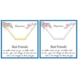 Best Friend Necklaces for 2 Dainty Bar Neckalce Elephant Love Knot Mountain Lock Necklace Jewelry Gifts for Women