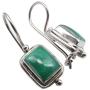 SilverStarJewel 925 Solid Silver Rectangle 6 x 8 mm Malachite Drop Earrings 1'' 4.7 Grams
