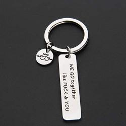 MAOFAED Funny Friend Gift We Go Together Like & You Funny Gift Friend Friendship Keychain BFF Gift