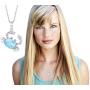 Crab Necklace Natural Larimar Stone Sterling Silver Horoscope Zodiac Sign Pendant Dainty Necklace for Women