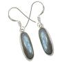 SilverStarJewel Sterling Silver Natural Labradorite Dangle Earrings 1.5'' Wedding Fashion