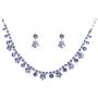 Alilang Womens Swarovski Crystal Purple Hibiscus Flower Drop Earring Necklace Statement Jewelry Set