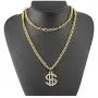 Weahre Dollar Sign Hip Hop Rapper Mens Necklace Rhinestone Pendant Gold Chain Jewelry for Rap Gangsta Weahre Dollar Sign Hip Hop Rapper Mens Necklace Rhinestone Pendant Gold Chain Jewelry for Rap Gangsta