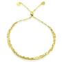 14K Gold Chain Triple Mariner Italian Adjustable Bracelet, 9''
