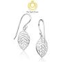 Big Apple Hoops - Mothers Day Sterling Silver Filigree Leaf Drop Dangle Earrings, Small Size, Thai Silver Earrings