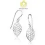 Big Apple Hoops - Mothers Day Sterling Silver Filigree Leaf Drop Dangle Earrings, Small Size, Thai Silver Earrings Big Apple Hoops - Mothers Day Sterling Silver Filigree Leaf Drop Dangle Earrings, Small Size, Thai Silver Earrings