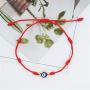 4Pcs Lucky 7 Knots Red String Evil Eye Bracelet Handmade Adjustable Rope Corded Braide Amulet Protection Bracelet for Women Men Boy Girl Good Luck Message Card Friendship Jewelry Gift