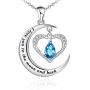 ATTRACTTO I Love You to The Moon and Back Pendant Necklace 925 Sterling Silver Moon Heart Necklaces for Women Girls Girlfriend Wife Mother Daughter