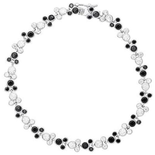 Disney Mickey Mouse Jewelry for Women and Girls, Sterling Silver Cubic Zirconia Tennis Bracelet,