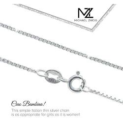Michael Zweig 925 Sterling Silver Necklace for Women - Necklace Box Chain Sterling Silver | 1.0 mm Thickness with Spring Ring, Italy Tag