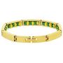 In Season Jewelry Stainless Steel Gold Tone Green Yellow Santeria Babalawo Orula Bracelet