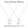 Your Always Charm Best Friend Necklace for 2 Friendship Gifts Star Moon Necklace for Friends Matching Necklaces for Best Friends