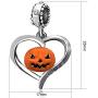 JMQJewelry Pumpkin Heart Halloween Gifts Birthday Birthstone Dangle Ctystal Love Charms for Bracelet Women Men Girl Boy Jewelry