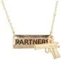 Lux Accessories Partners in Crime Gun Handcuff Friendship BFF Necklace Lux Accessories Partners in Crime Gun Handcuff Friendship BFF Necklace