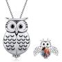 MEDWISE Locket Necklace That Holds Pictures 925 Sterling Silver Cute Wisdom Owl Style Photo Locket Necklace Gifts for Women Girls,3/4 Inch X 3/4 Inch- Includes 18 inch Box Chain