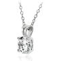 Hoops & Loops Sterling Silver Cubic Zirconia Round Solitaire Necklace