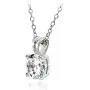 Hoops & Loops Sterling Silver Cubic Zirconia Round Solitaire Necklace Hoops & Loops Sterling Silver Cubic Zirconia Round Solitaire Necklace