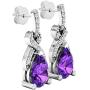Dazzlingrock Collection 7X5 MM Each Pear Gemstone & Round Diamond Ladies Teardrop Drop Earrings, Sterling Silver