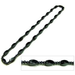 Accents Kingdom Womens Magnetic Hematite Therapy & Healing Stone Necklace W Twist Beads A