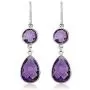 Gem Stone King 925 Sterling Silver Purple Amethyst Gemstone Birthstone Round & Pear Shape Womens Dangle Earrings (13.00 Cttw, 1.5 Inch) Gem Stone King 925 Sterling Silver Purple Amethyst Gemstone Birthstone Round & Pear Shape Womens Dangle Earrings (13.00 Cttw, 1.5 Inch)