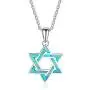 Lam Sence Sterling Silver Lovely Jewish Star of David and Blue Opal Pendant Necklace Gift for Mom Lam Sence Sterling Silver Lovely Jewish Star of David and Blue Opal Pendant Necklace Gift for Mom