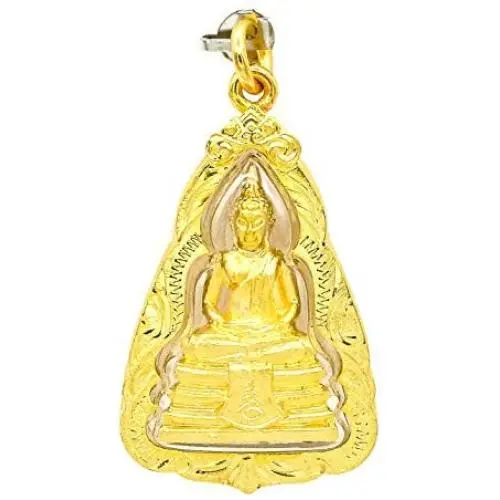 Phra Sothorn Pendant Charm Thai Buddha Amulet 22k Thai Baht Yellow Gold Plated Jewelry From Thailand Size 4.7 cm Phra Sothorn Pendant Charm Thai Buddha Amulet 22k Thai Baht Yellow Gold Plated Jewelry From Thailand Size 4.7 cm