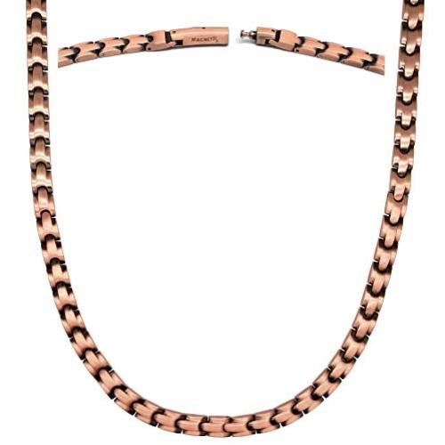 MagnetRX® Copper Magnetic Therapy Necklace - Ultra Strength Magnetic Necklace for Pain Relief and Healing - 99.9% Pure Copper Necklace with Magnets (21.50 Inches, Style: Classic)