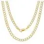 Nuragold 10k Yellow Gold 3.5mm Cuban Chain Curb Link Diamond Cut Pave Two Tone Pendant Necklace, Mens Womens Lobster Lock 16'' 18'' 20'' 22'' 24'' 26'' 28'' 30'' Nuragold 10k Yellow Gold 3.5mm Cuban Chain Curb Link Diamond Cut Pave Two Tone Pendant Necklace, Mens Womens Lobster Lock 16'' 18'' 20'' 22'' 24'' 26'' 28'' 30''