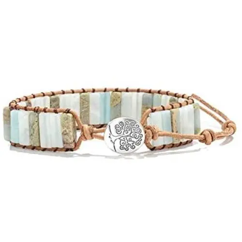 QILMILY Turquoise Wrap Boho Bracelets for Women Handmade Healing Stone Leather Braided Bead Wrap Bracelet Women Men Boho Jewelry Gift QILMILY Turquoise Wrap Boho Bracelets for Women Handmade Healing Stone Leather Braided Bead Wrap Bracelet Women Men Boho Jewelry Gift