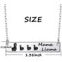Sterling Silver Mama Llama Mother Child Animal Necklace Gifts for Mom Grandma