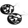 NEWEI Acrylic Hollow Big Round Circle African Giraffe Earrings For Women Dangle Drop Animal Jewelry Charm