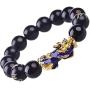 COLORFUL BLING 2Pcs Feng Shui Amulet Beads Obsidian Bracelets Pi Xiu Pi Yao Hand Carved Mantra Bracelet for Women Girls Attracts Fortune Wealth Prosperity Jewelry