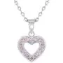 925 Sterling Silver CZ Small Open Heart Pendant Necklace for Girls 16'' 925 Sterling Silver CZ Small Open Heart Pendant Necklace for Girls 16''