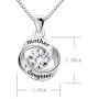 ALOV Jewelry Sterling Silver Mother and Daughter Love Cubic Zirconia Pendant Necklace