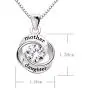 ALOV Jewelry Sterling Silver Mother and Daughter Love Cubic Zirconia Pendant Necklace ALOV Jewelry Sterling Silver Mother and Daughter Love Cubic Zirconia Pendant Necklace