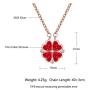 Sterling Silver Heart Shaped and Four Leaf Clover Convertible Pendant Necklace Crystals Jewelry for Women Girls