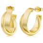 Open Hoop Earrings 14K Gold Plated Half Split Stud Hoop Earrings 925 Sterling Silver Post Hypoallergenic Jewelry Gifts for Women and Girls