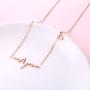 Heartbeat Necklace 925 Sterling Silver EKG Cute Life Line Heartbeat Love Cardiogram Necklace Gift for Women Girls,18''