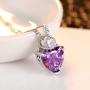 Hithop Premium Quality Womes Elegant Necklace Earrings Lady Jewellery Crystal Pendant for Girls Decoration Purple