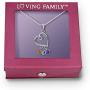 Loving Family Sterling Necklace Birthstone Charm Choice of Heart or Cross Choice of Swarovski Crystal Colors