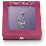 Loving Family Sterling Necklace Birthstone Charm Choice of Heart or Cross Choice of Swarovski Crystal Colors