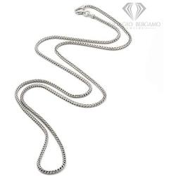 925 Italian Sterling Silver 1mm - 5.5mm Solid Franco Chain, FREE Microfiber Cloth, Rhodium Plated Square Box Link Necklace, Bracelet & Anklet, Giorgio Bergamo