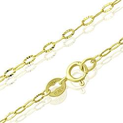 Michael Zweig 18K Gold Flash Plating over Sterling Silver Diamond Cut Oval Link Chain Necklace